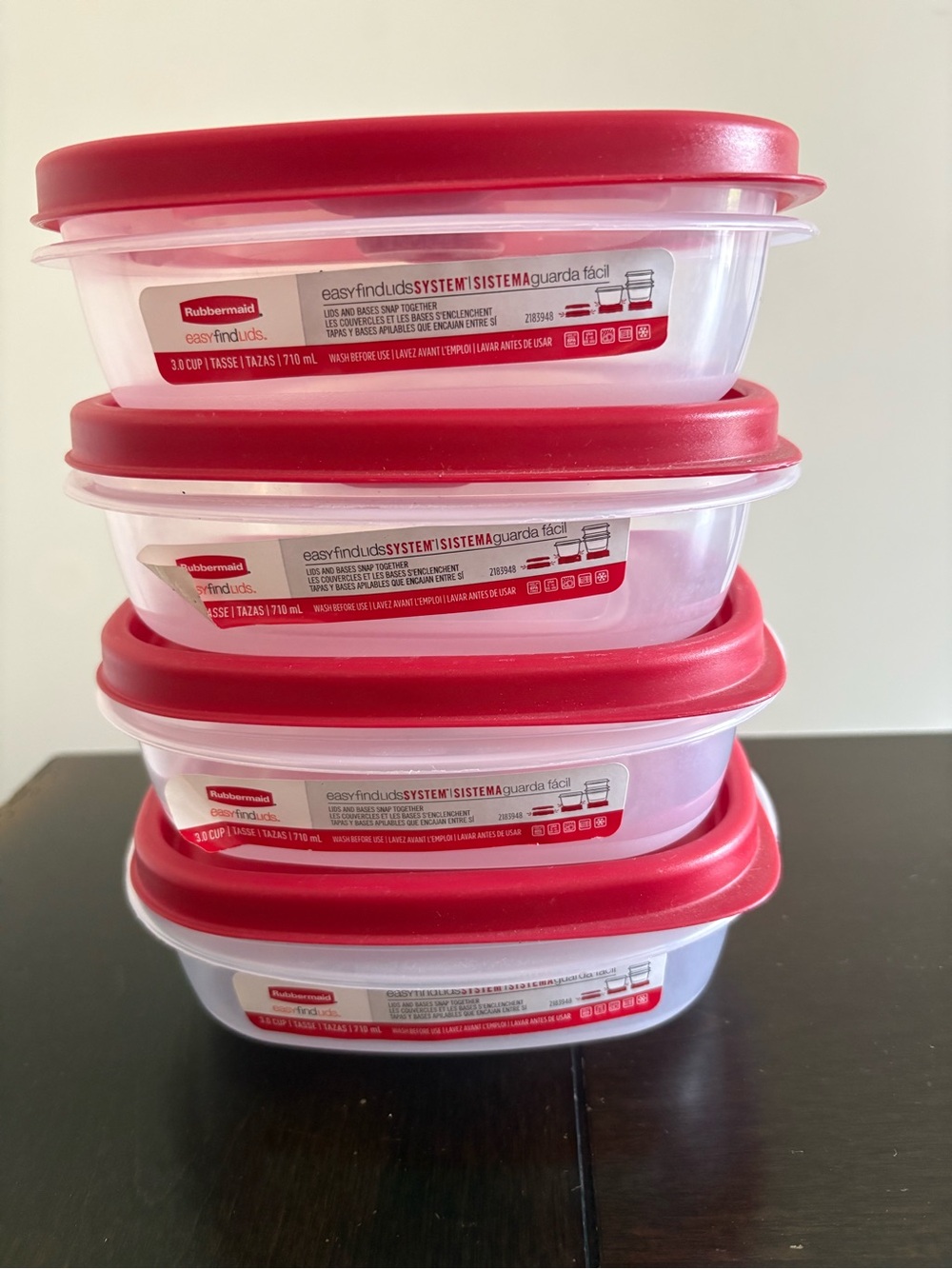 Rubbermaid Easy Find Lids System 3 cup Set of 4